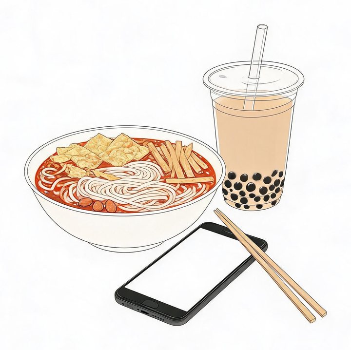 卷十题花:柳州螺蛳粉、珍珠奶茶与智能手机